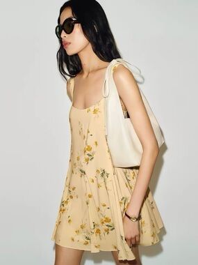 Reformation Anjou Mini Dress Mercy Floral Cotton Vacation, XS S M